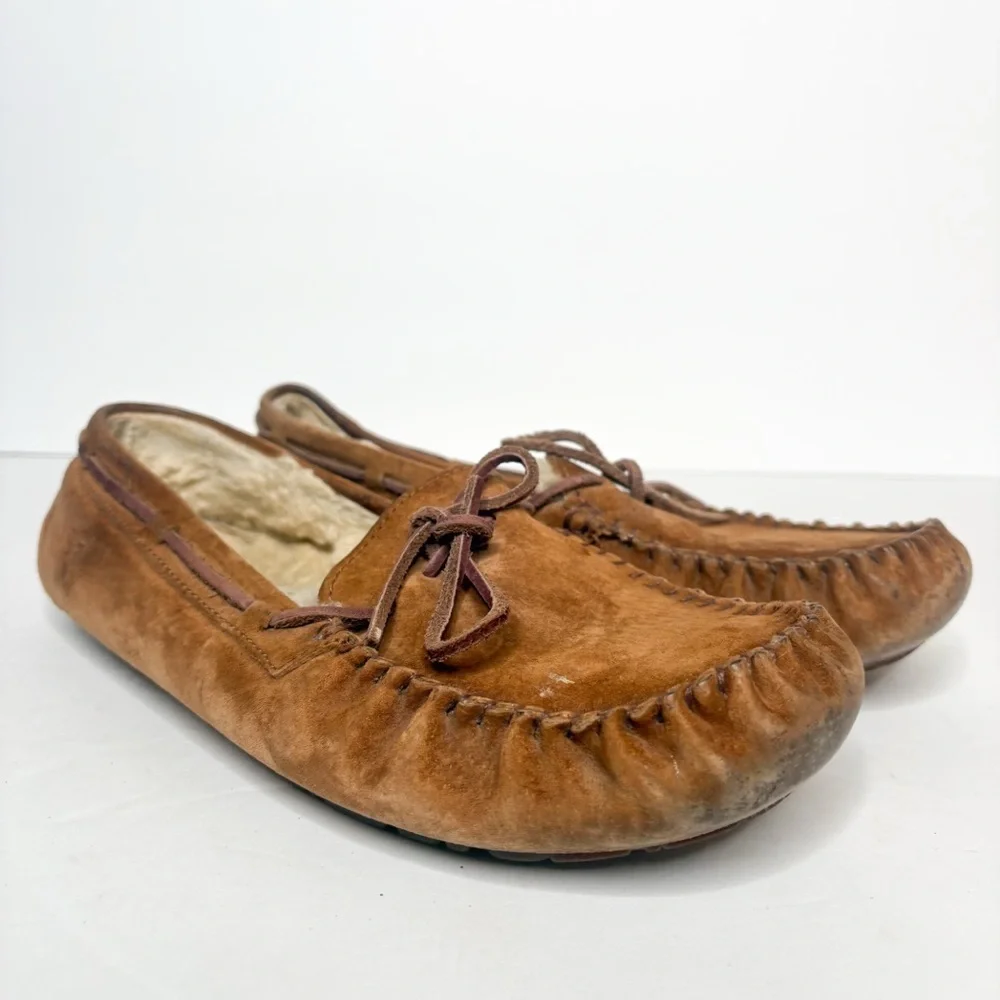 UGG Tan Suede Slippers Moccasins Loafers Men’s Size 9